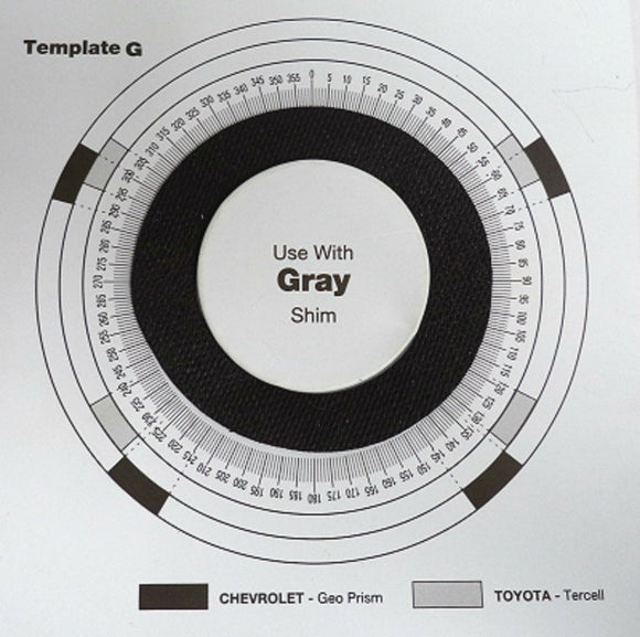 TRW 969172 Template G Use With Gray Shim Chevrolet Geo Prism Toyota Tercell