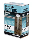 Hillman Fas-n-Tite Electro-Galvanized Roofing Nails 11 Gauge 1-1/4 in - 1 lb.