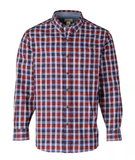 Blue Mountain FMW23-11031 Men's Long Sleeve Oxford Shirt/Red Plaid/2XL