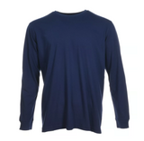 Blue Mountain YMK-1072 Men's Long-Sleeve Jersey Crew T-Shirt, Medieval Blue, Large