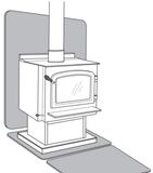 Imperial Manufacturing BM0403 52 x 36 in. Type 2 Thermal Stove & Wall Board - Black