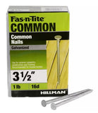 Hillman Galvanized Fas-n-Tite Common Nails for Exterior, 16D x 3-1/2 in.- 1 lb.