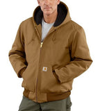 Carhartt J140BRN Men's Brown Quilted Flannel-Lined Duck Active Jacket, 2XL