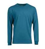 Blue Mountain YMK-1072 Men's Long-Sleeve Jersey Crew T-Shirt, Bue Coral, Medium