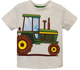 John Deere Toddler Boys' Short Sleeve Tee Big Tractor, 2T, Oatmeal Heather