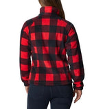 Columbia 2021771658 Women's Benton Springs Fleece Jacket Red Lily Check Print, Large