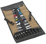 CLC 1173 Polyester Brown 28" x 14" Socket and Tool Roll Pouch, 32-Pocket