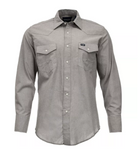 Wrangler MS727GY Cowboy Cut Western Chambray Work Shirt, Light Gray, 2XL