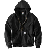 Carhartt J140BLK Men's Black Quilted Flannel-Lined Duck Active Jacket, XL
