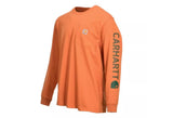 Carhartt Malmalade Heather Loose Fit Heavyweight Long-Sleeve Logo T-Shirt,Medium
