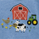 John Deere J4B328BNT Long Sleeve Bodysuit For Infants Chambray Blue 9-12 M