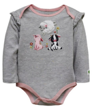 John Deere J2B601HNT Long Sleeve Bodysuit For Infant, Heather Grey, 3-6 M