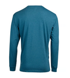 Blue Mountain YMK-1072 Men's Long-Sleeve Jersey Crew T-Shirt, Bue Coral, Large