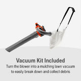Husqvarna 952711902 125BVx Gas Leaf Blower, 28-cc 1.1-HP 2-Cycle Handheld Leaf Blower Vacuum Kit with Mulcher and Vac Bag, 470-CFM, 170-MPH