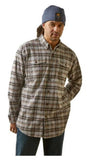 Ariat 10046794 Men's Rebar Flannel Durastretch Long Sleeve Work Shirt Medium Alloy Plaid