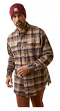 Ariat 10046794 Men's Rebar Flannel Durastretch Long Sleeve Work Shirt Medium Tiger's Eye Plaid