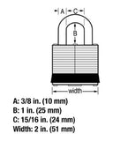 Master Lock 5D 3/8 in. Diameter Shackle Laminated Steel Padlock, Dual Lock