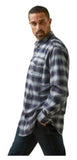 Ariat 10046794 Men's Rebar Flannel Durastretch Long Sleeve Work Shirt Medium Blue Khaki Plaid