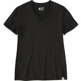 Carhartt 105739-N04 Women's Cotton Relaxed Fit Lightweight V-Neck T-Shirt, Black, Small