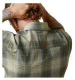 Ariat 10039333 Men's Short-Sleeve Rebar Made Tough Work Shirt Size Medium Silt Green Plaid