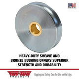 Tuf-Tug 3". Hook Block, 5/16". Maximum Wire Rope Size or 3/8". Synthetic Rope