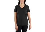 Carhartt 105739-V49 Black-Colored Women's Short-Sleeve V-Neck T-Shirt, XL