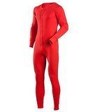 Indera 865US Men's Red Regular Fit Cotton Rib-Knit Union Long Top Suit, Large