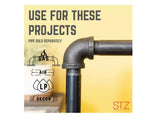 STZ 310 E90-38 3/8 in. Black 90 Degree Elbow, Iron Material