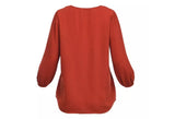 Como Vintage Womens' 3/4 Sleeve Crepe Crosshatch Peasant with Crochet, Medium