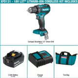 Makita 18V LXT Lithium-Ion Brushless Cordless 1/2 In. Driver-Drill Kit, 3.0Ah