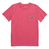 Carhartt CA6375-P391H-BM Toddler Girls' Short-Sleeve Pocket T-Shirt Size 4T, Pink Lemonade
