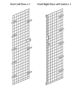 Uline H-2084-DOOR 48 x 24 x 63" Chrome Doors for Security Cart Model H-2084