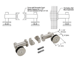 CRL RB51FBS Brushed Stainless Double Arm Fixed Fitting Set for 1/2in Glass