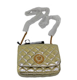 Versace DBFI163S Quilted Medusa Head Small Purse Gold Leather Cross Body Bag