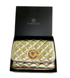 Versace DBFI163S Quilted Medusa Head Small Purse Gold Leather Cross Body Bag